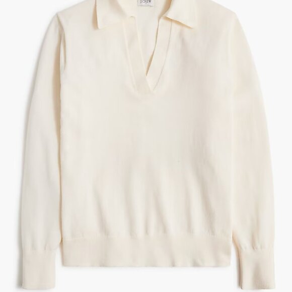 J. CREW Cotton Long sleeve Polo top - Picture 1 of 4
